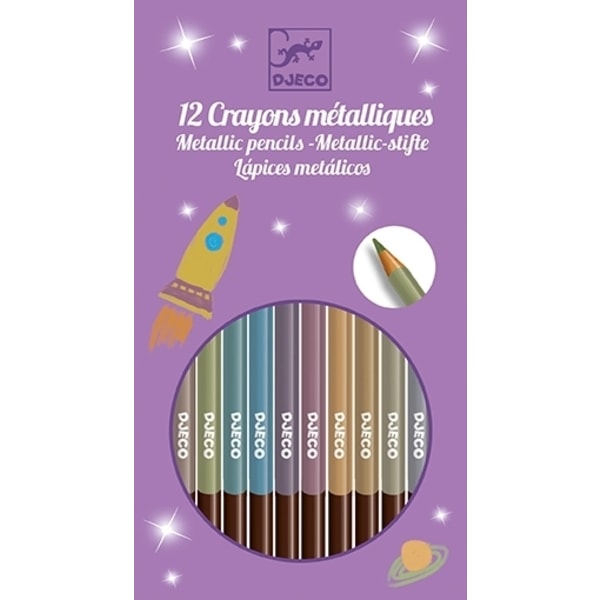 Färgpennor, Metallic, 8 st - Djeco