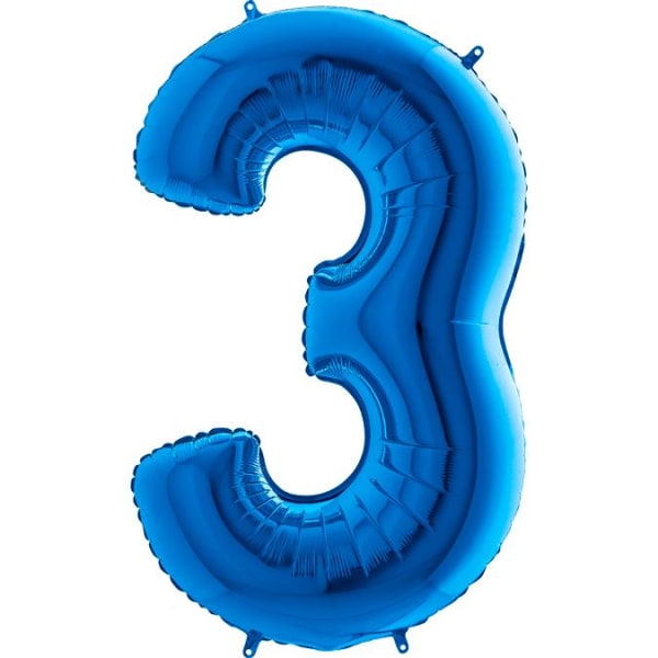 Large Number Ballon i Folie 3, Blå