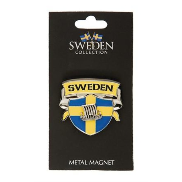 Sverige Souvenir Spinner Magnet, Sköld med Vikingabåt
