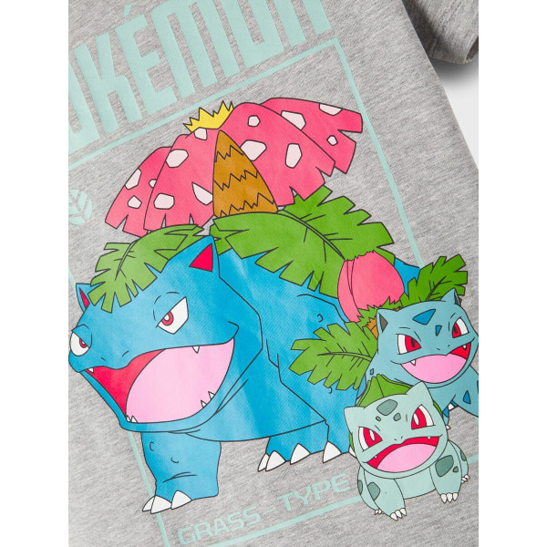 Name it Pokémon T-shirt, Bulbasaur, Grå, Storlek 116