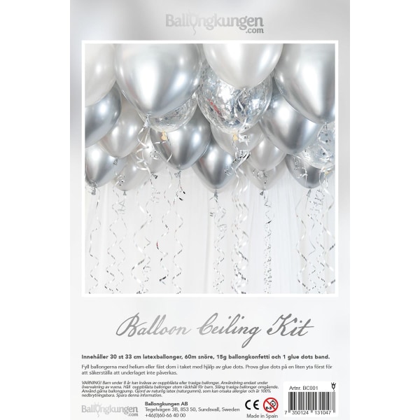 Ballongkit Takdekoration Kromad Silver - Ballongkungen