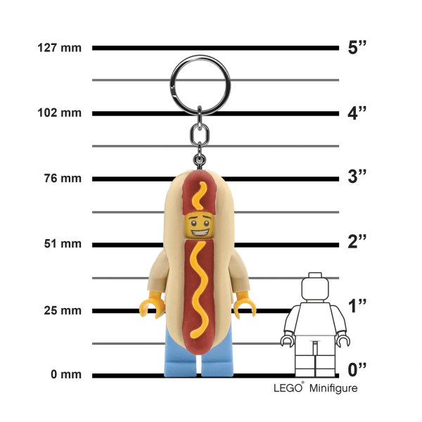 LEGO Ikonisk nøglering med lampe, Hot Dog Man Multicolor