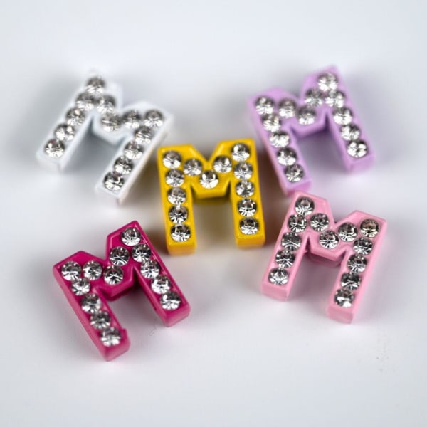 Charm with Strass & Color Letter M - Busy Lizzie