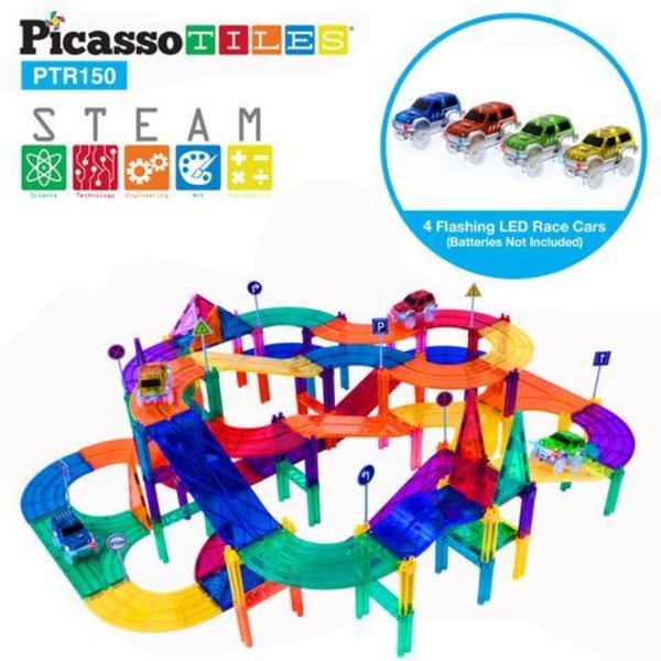 Picasso-Tiles 150-bittinen autoteline Multicolor