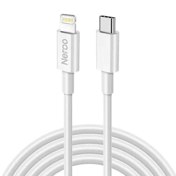 NEROO iPhone Oplader USB-C til Lightning Kabel 2m 3-pak – Hurtigoplader 27W til iPhone, iPad & AirPods 2 m white 2