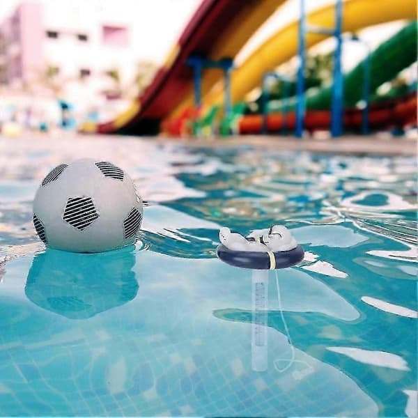 Flydende pooltermometer rør temperaturmåler tegneserie isbjørneform med kæde til swimmingpools