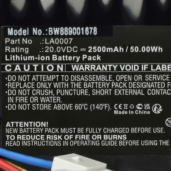 Batteri erstatning for Landxcape La0007 for gressklipper (2500mah, 20v, Li-ion)—ls