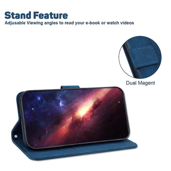 För Nothing Phone 1 Geometriskt präglat flip-läderfodral Blue