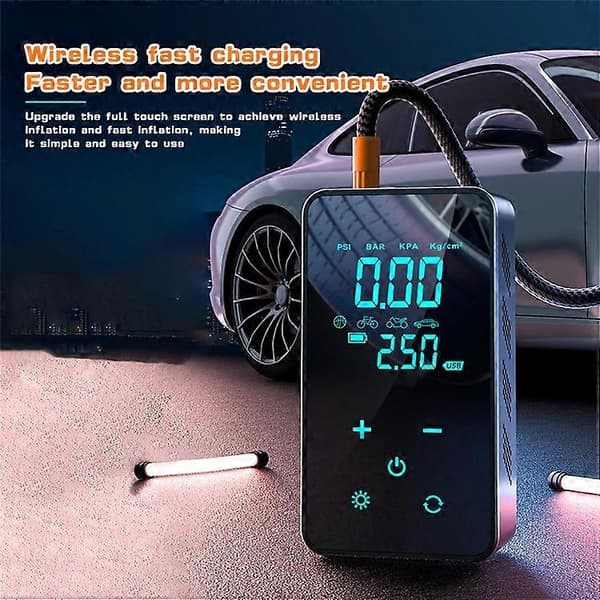 SUITU ST-9616C Bärbar Bildäcksluftpump Pekskärm Smart Trådlös Digital Display Däckpump Som visas