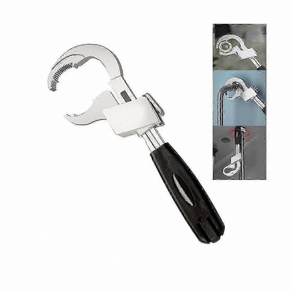 Multifunksjonell justerbar baderomsnøkkel 80 mm aluminiumslegering – ls BlackSilver
