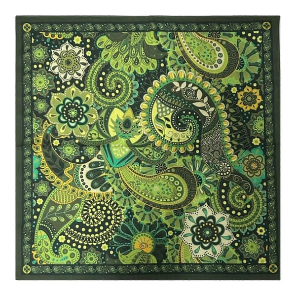 Halloween Bandanas Multiuse Hodeplagg Oversized Skjerf for Tenåringer Gutter Jenter Stilig Trykk Turban Karabinkrok—ls Green ring