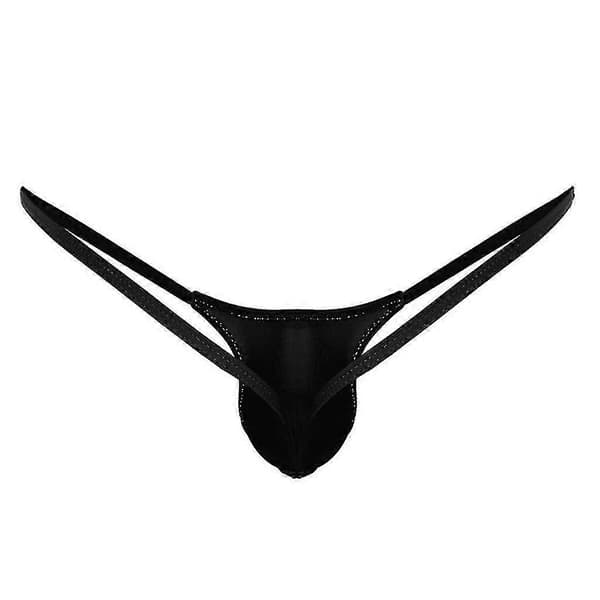 Miesten avoin selkä, matala vyötärö, pikkuhousut, G-string, string-alusvaatteet Musta—ls Black M
