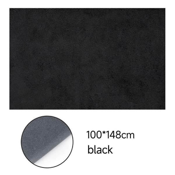 Selvklæbende imiteret ruskind-folie, strækbar, DIY bilinteriør, håndværk, SORT BK BK 100-148 cm