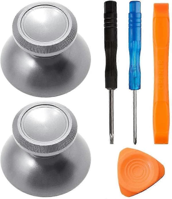 Metal Thumbsticks til Xbox One/PS4-controllere, aluminium joysticks udskiftningsdele til Xbox One S (2 stk.)—ls