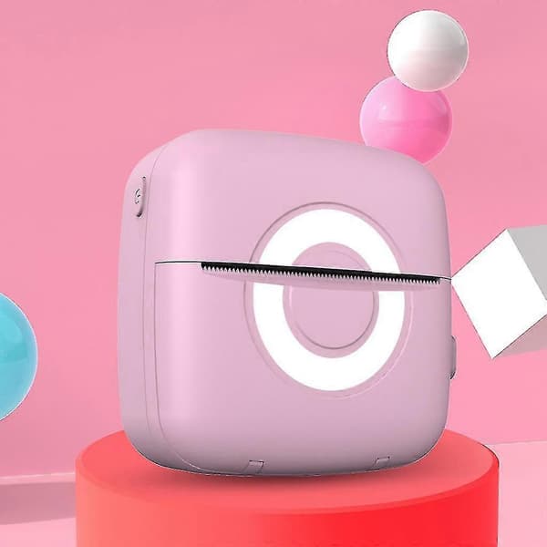 Bærbar termisk fotoprinter lomme student mini forkert titel etiketprinter[ls] pink