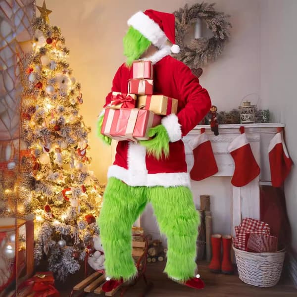 Julekostume Cosplay Legedragt Julemand Monster Grønt Monster-S