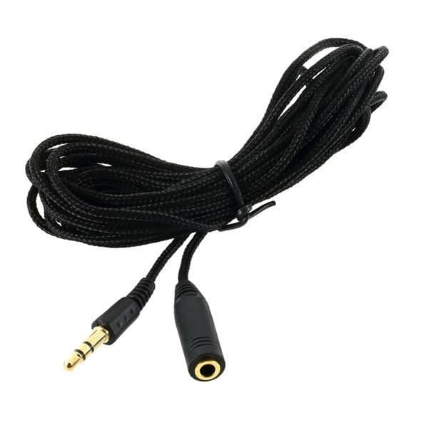 Forlengelseskabel 3.5 mm / AUX forlengelse 3 Meter lang svart 5 m black 5