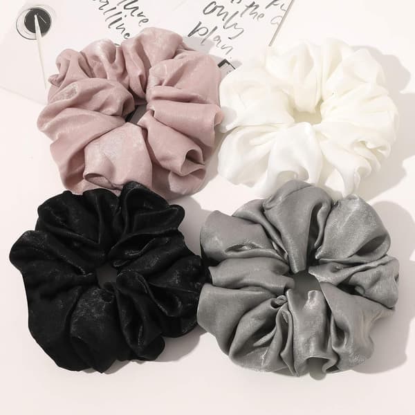 Hårstrikker for kvinner - Stor silkesateng scrunchie ekstra stor Jumbo G