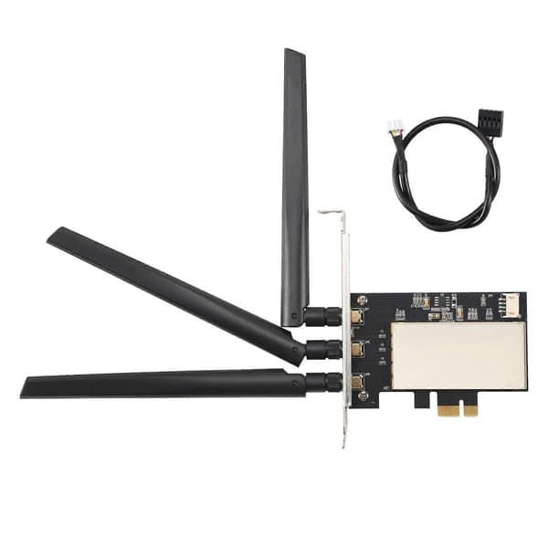 for Broadcom Bcm94360CSAX Bcm943602CS Bcm94331CSAX WLAN-kort stasjonær PCI-E-omformeradapter + antenne for Apple WiFi-kort Svart