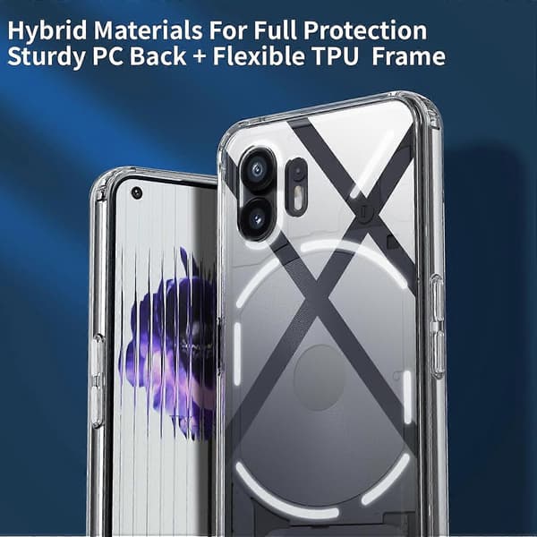 För Nothing Phone 2 Allomfattande Transparent Stötsäkert Telefonfodral Inte angivet