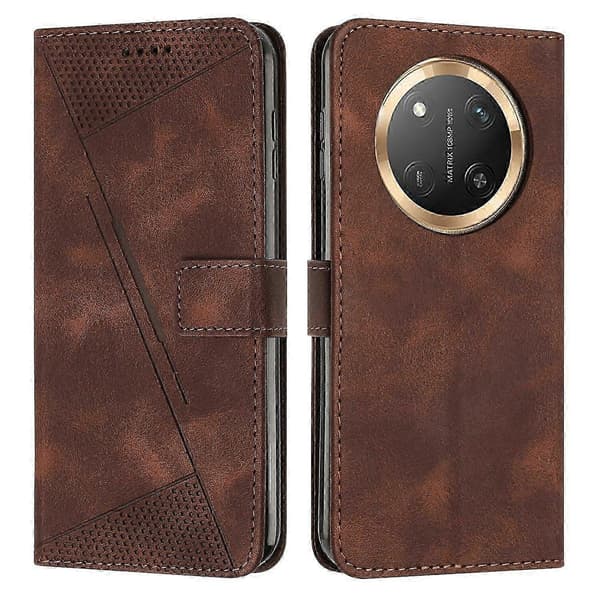 Fodral för Honor Magic 7 Lite Skyddande Flip PU Läder Telefonfodral Kompatibel med Honor Magic 7 Lite Brown