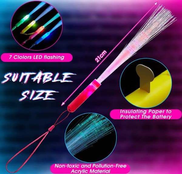 24 dele Led Fiber Optic Stick 24pcs