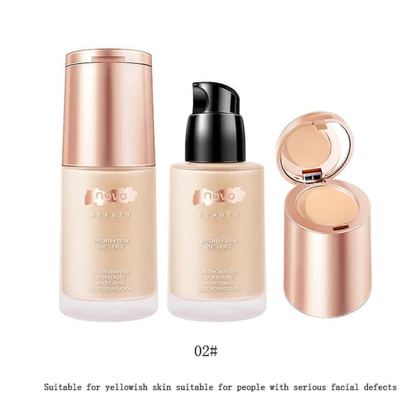 Novo 2-i-1 Flydende Foundation + Concealer Lysner Huden—ls C