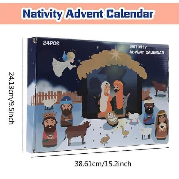 Julekrybbe-adventskalender, 24 dages julekrybbe, kristen religiøs adventskalender nedtælling