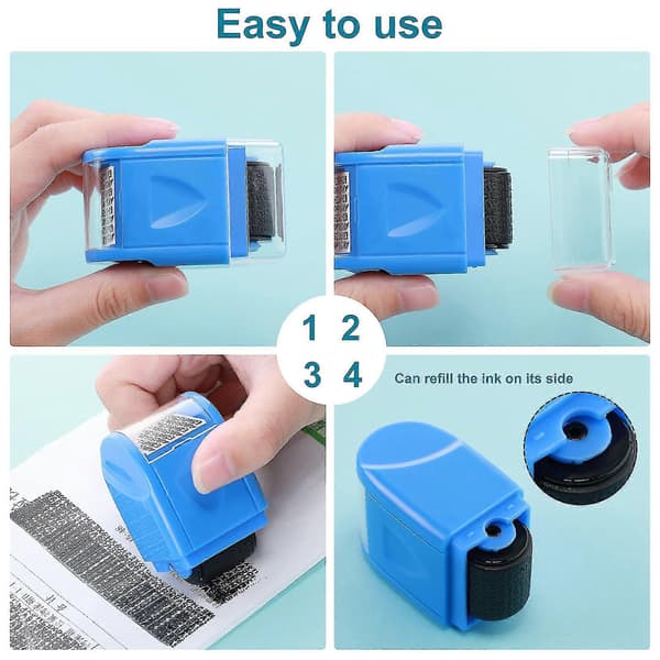 Personvernstempel Roller ID-beskyttelse Rollerstempel Identitetstyveribeskyttelse Rollerstempel Bred Roller Sikkerhetsstempel—ls Blue