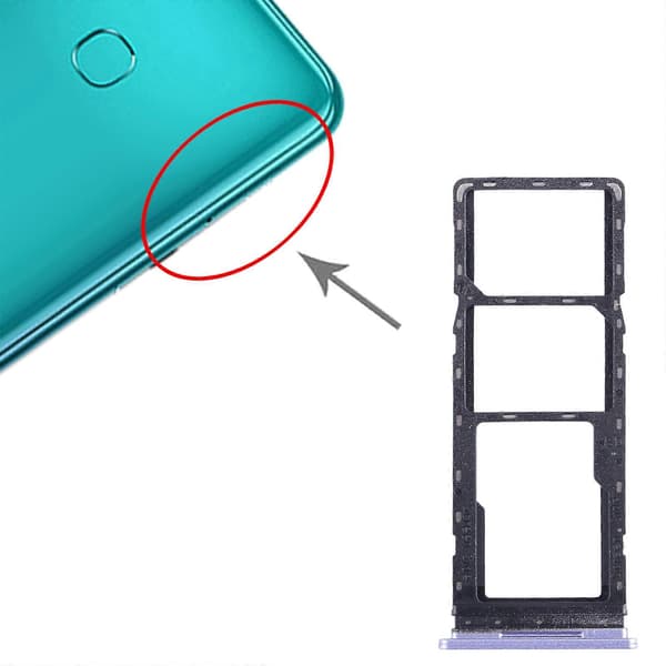 For Tecno Spark Go 2022 SIM-kortskuff + Micro SD-kortskuff Purple