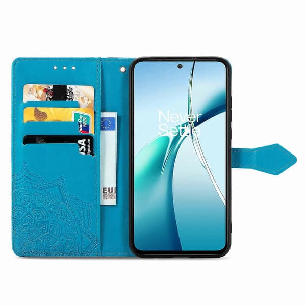 Mandala Blomst Præget Læder Telefoncover Blue For Nothing Phone 3a