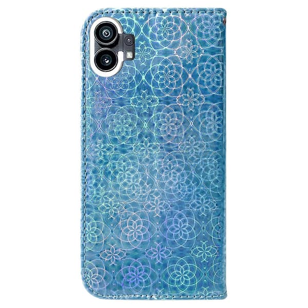 För Nothing Phone 1 Färgglatt magnetiskt spänne läderfodral Blue