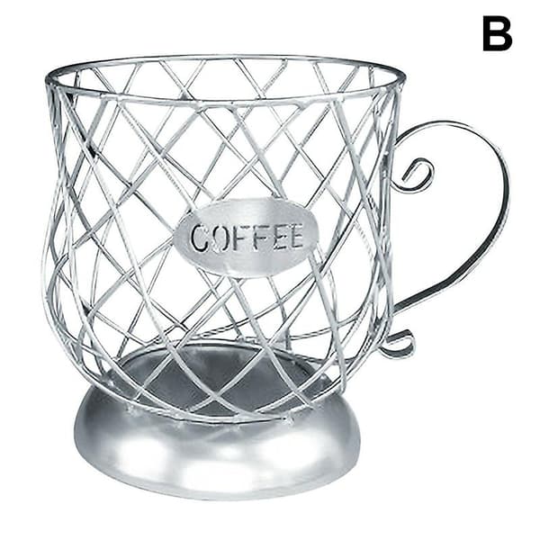 Multifunktionell förvaringsställ Mugg Koppformad Rostfri Kaffekapselhållare Förvaringsställ Silver
