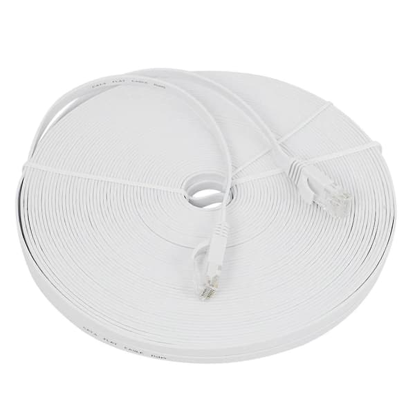 30m Cat6 fladt Ethernet-kabel 100ft slankt LAN-netværkskabel til internet[ls] valkoinen