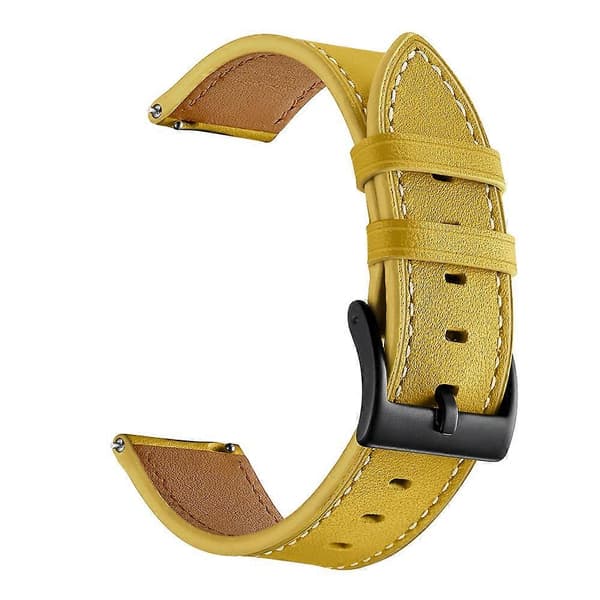För Samsung Galaxy Watch 3 45mm Läderarmband Yellow
