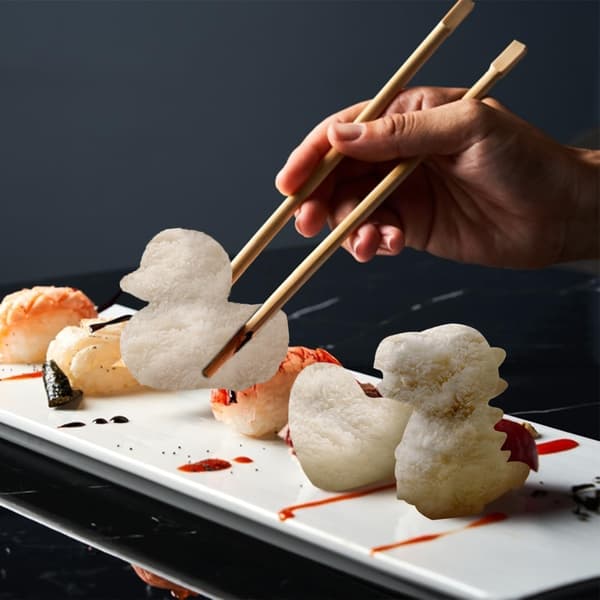 3-delt and risform til sushifremstilling, kreativ dyreformet sushiform, and risbolleform, DIY sushi-sæt, 3D risbolleform—ls