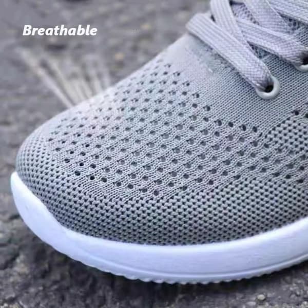 Åndbare Herre Vævede Sneakers Sportssko Grå Grey 42