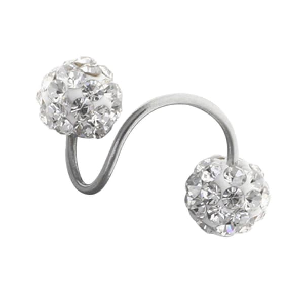 1 stk. piercingørering med imiteret krystal, tragus-studs, nem at rengøre, stud-ørering til øremusling, brusk, læbe – ls 5