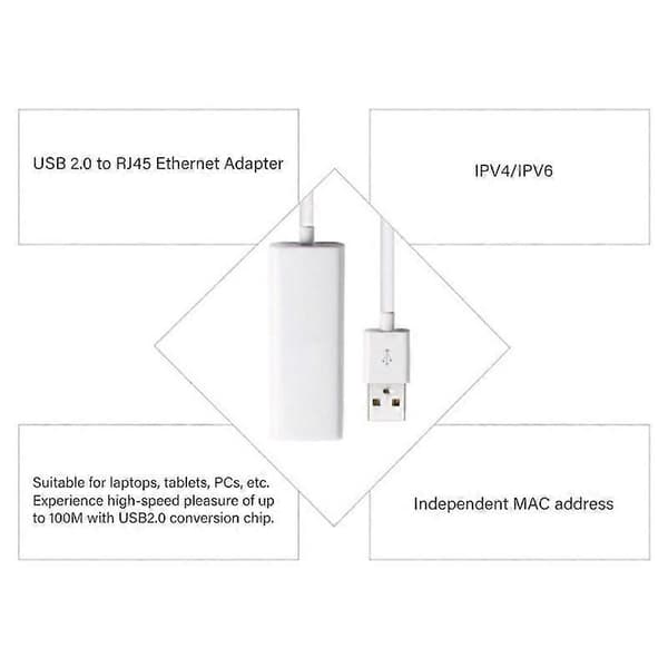 10/100 Mbps ekstern USB 2.0 til RJ45 netværkskort LAN-adapterkabel til pc bærbar JIKAIX