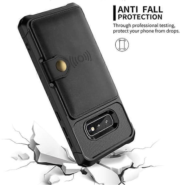 Magnetisk pung med kortholder i læder Kompatibel med Samsung Galaxy S10e Black