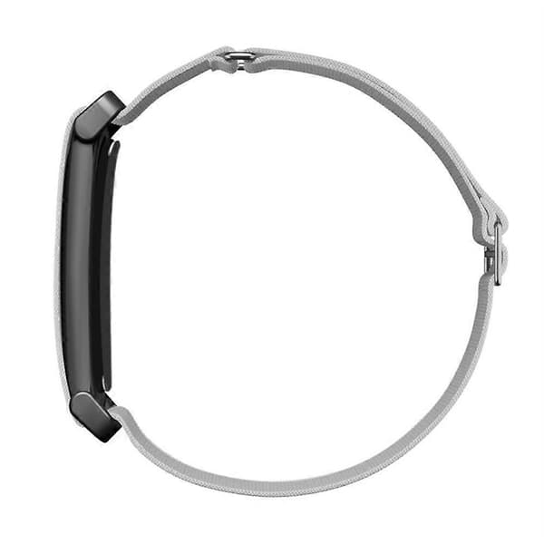 Kompatibel med Google Fitbit Air Fitness Tracker Bånd Spennedesign Elastisk Vevd Stropp Justerbart Armbånd LightGrey