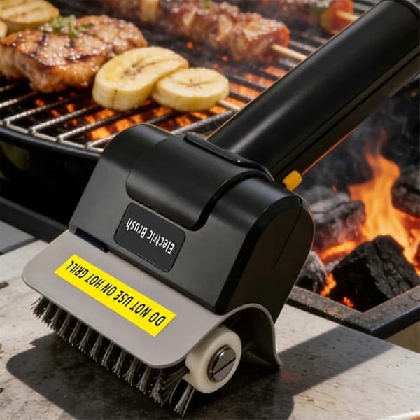 Sähköinen grillinpuhdistusharja 2000 mAh langaton BBQ-puhdistusharja 1 kpl rullaavalla harjaspäällä ulkokäyttöön MultiColor