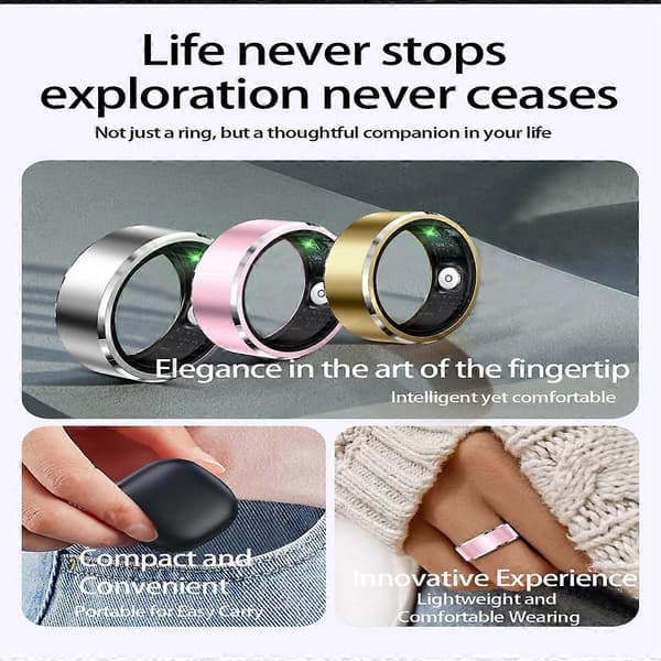 R5 STØRRELSE 10 Smart Ring, Støtter Helseovervåking / Flere Sportsmoduser—ls Pink