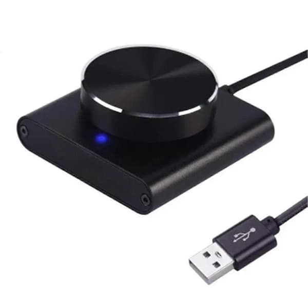 USB Volumkontroll Tapsfri PC Datamaskin Høyttaler Volumkontrollknapp Justering Digital Kontroll med