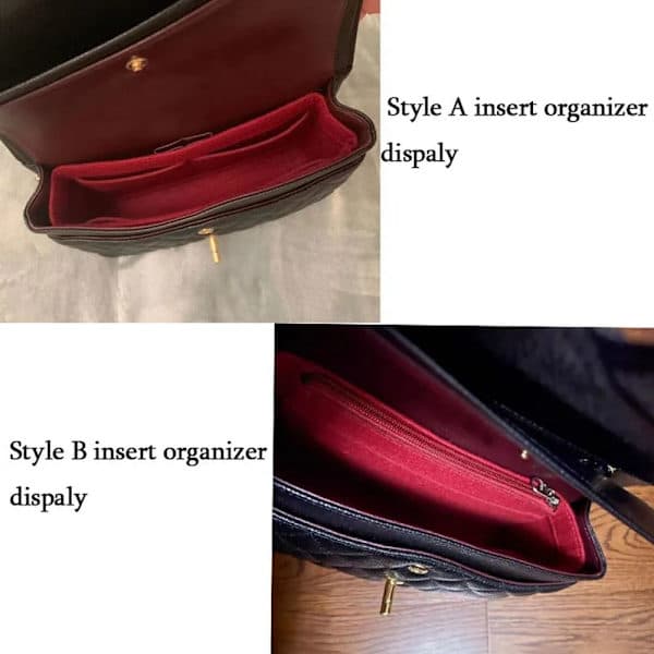 1 stk. Multi-Pocket Bag Organizer for Longchamp Mini Bag Insert Håndveske Fôr Bag rosa black
