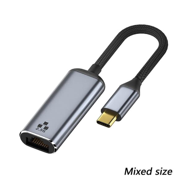 2500Mbps TypeC-Ethernet-sovitin 10/100/1000M UsbC-Lan RJ45 -verkkosovitin nopea Multicolor