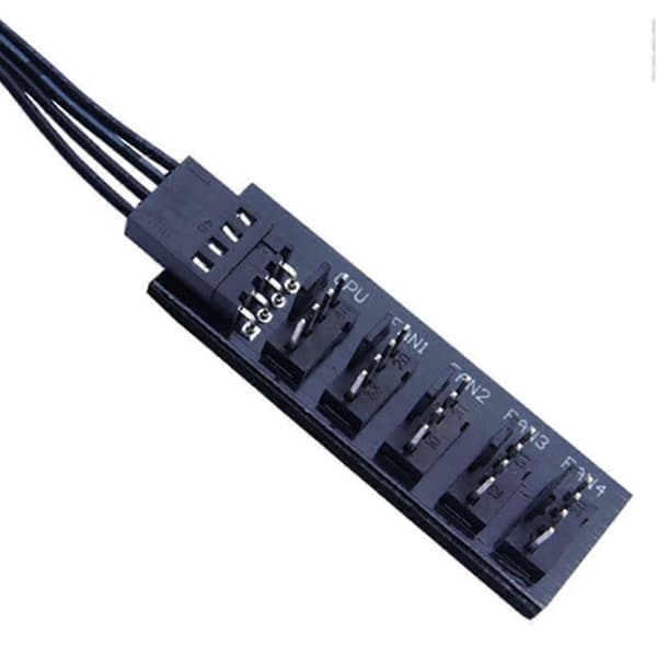 40 cm 1 til 5 4-bens Pwm CPU-køler/kabinet/chassis køleblæserkabelhub splitteradapter sort ærme – LS