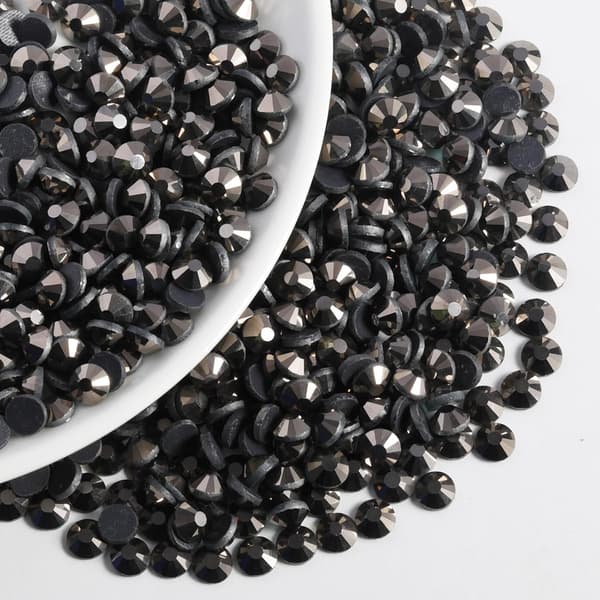 6000 stk. Hæmatit Hotfix Rhinestones, SS10, 2,7-2,9 mm til Håndværk og Tøj Hæmatit Hæmatit Hematite SS10