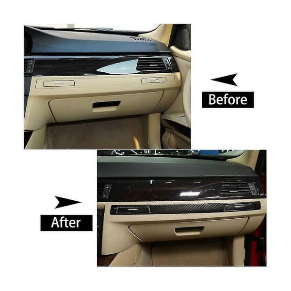 Dekorstriper til dashbord koppholder for 3-serie E90 2005-2012 biltilbehør, ABS karbonfiber – LS
