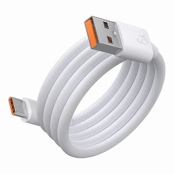 USB til Type C opladerkabel hvid understøtter 66W hurtigopladning til smartphones 2m